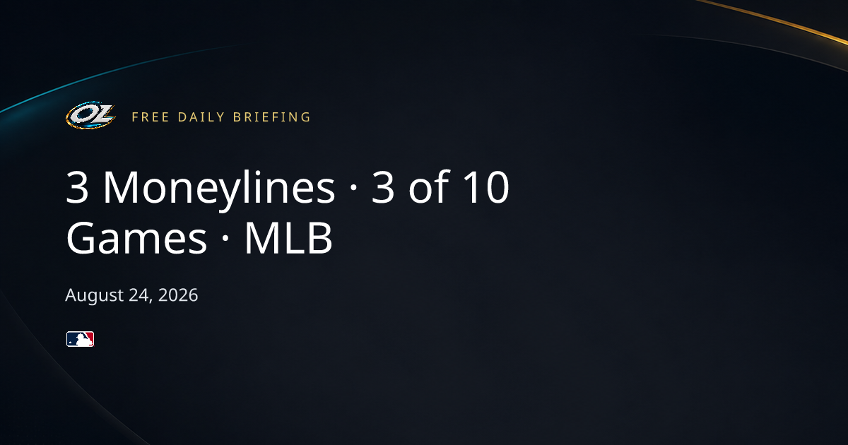 MLB Picks Today: 3 Moneylines — August 24