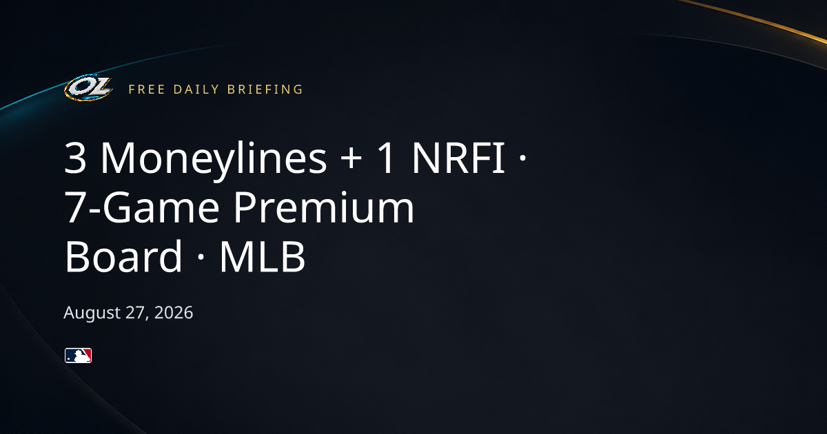 MLB Picks Today: 3 Moneylines + 1 NRFI — August 27