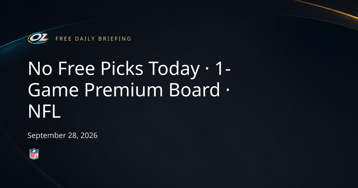 No NFL Picks Today—and That’s the Point — September 28