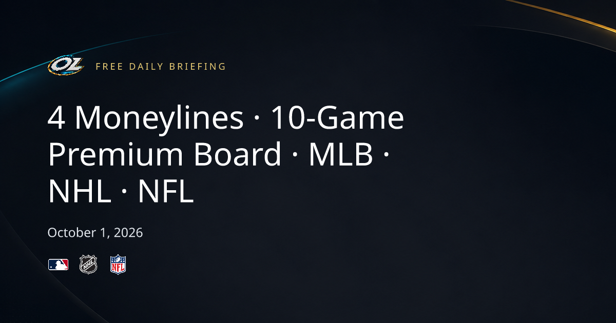Free Sports Picks Today: 4 Across MLB, NHL & NFL — October 1