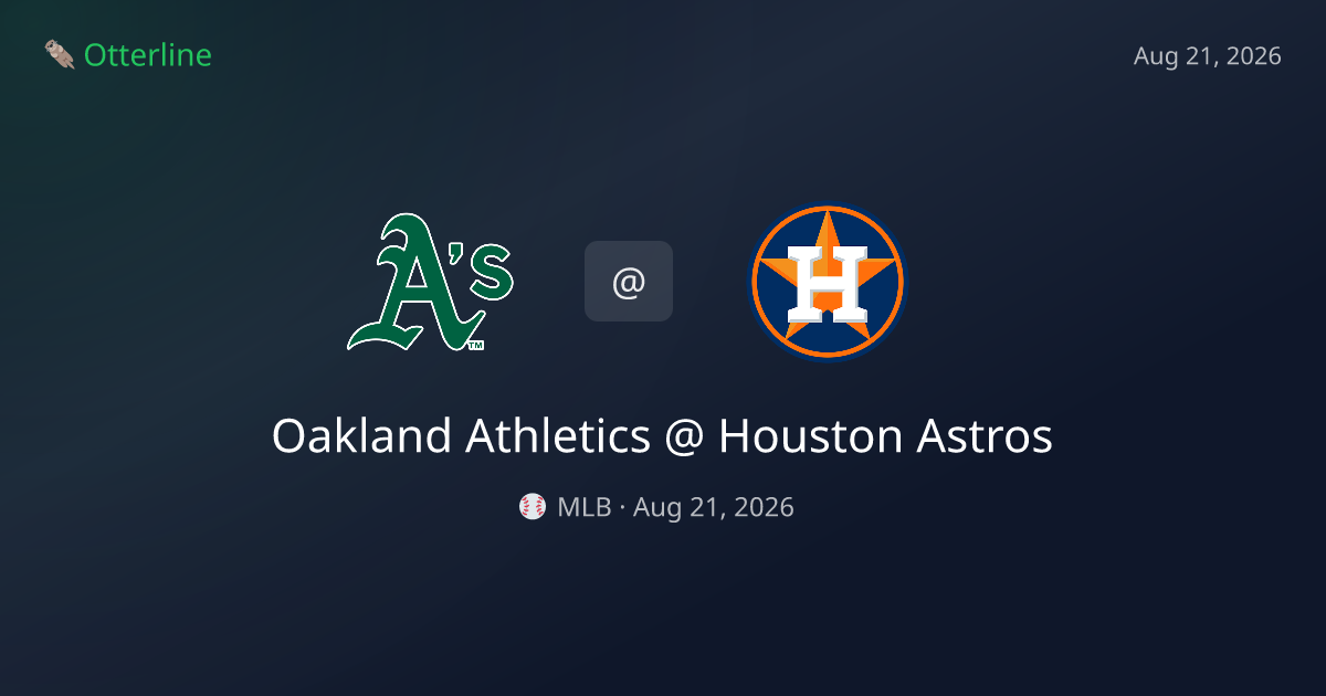 Oakland Athletics vs Houston Astros Prediction: Consensus & Market Context — August 21, 2026