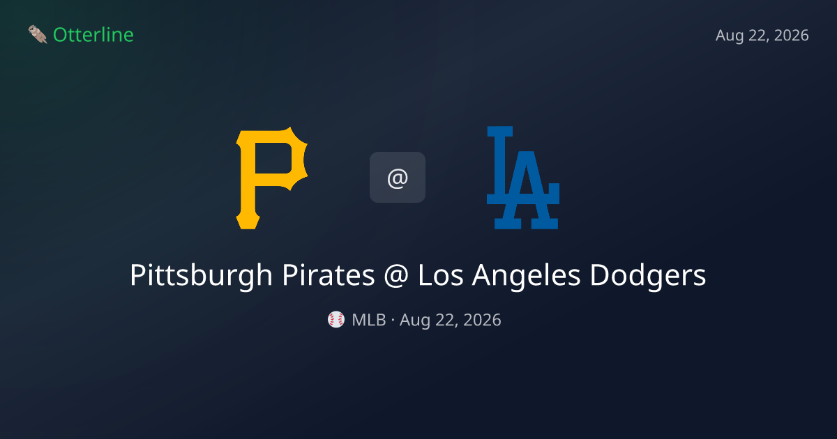 Pittsburgh Pirates vs Los Angeles Dodgers Prediction: Consensus & Market Context — August 22, 2026