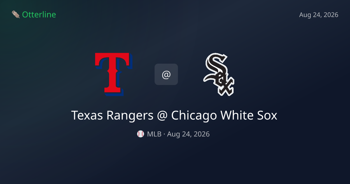 Texas Rangers vs Chicago White Sox Prediction: Consensus & Market Context — August 24, 2026