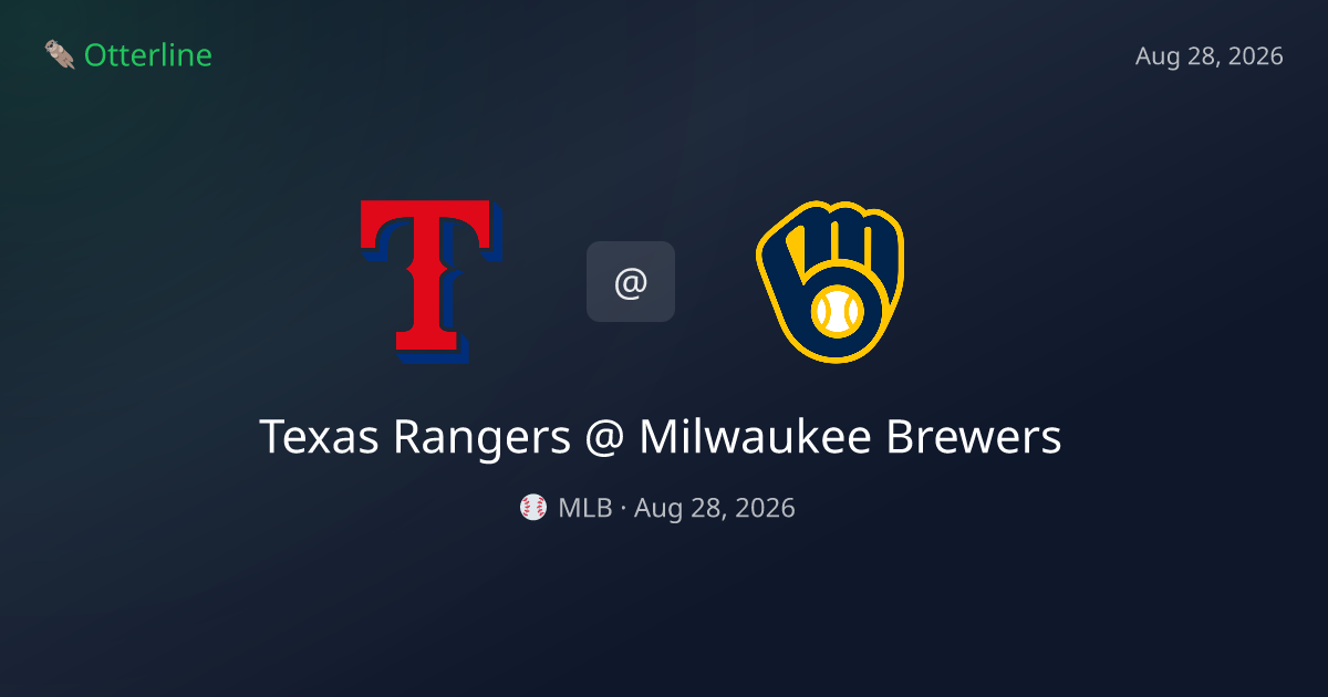 Texas Rangers vs Milwaukee Brewers Prediction: Consensus & Market Context — August 28, 2026