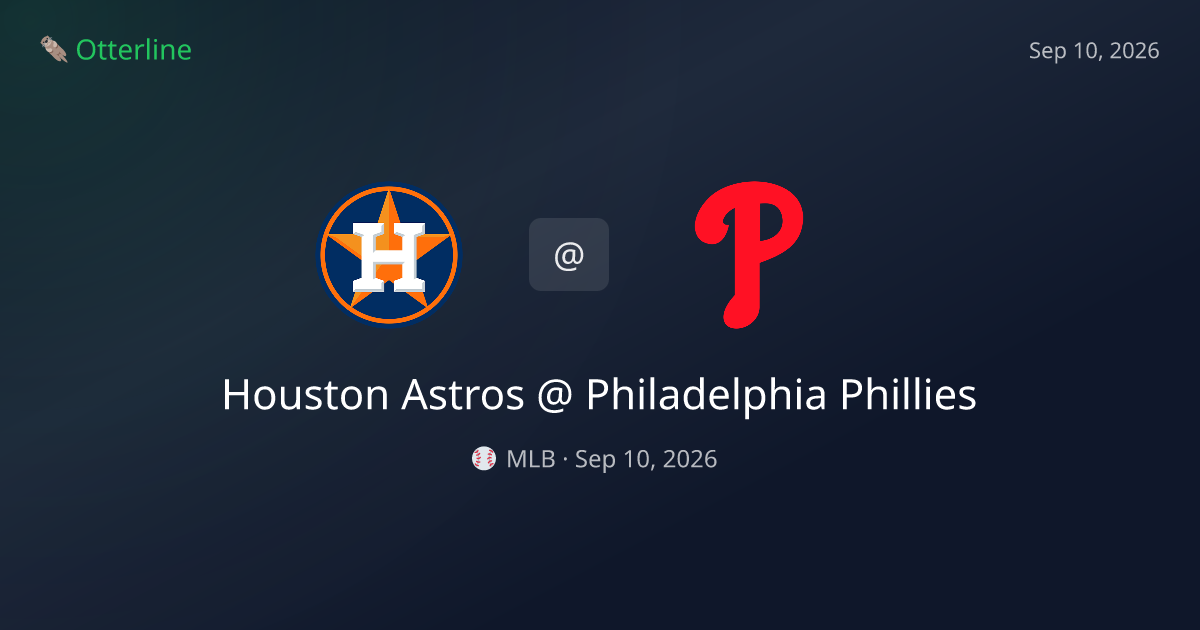 Houston Astros vs Philadelphia Phillies Prediction: Consensus & Market Context — September 10, 2026