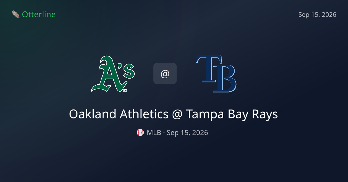 Oakland Athletics vs Tampa Bay Rays Prediction: Consensus & Market Context — September 15, 2026