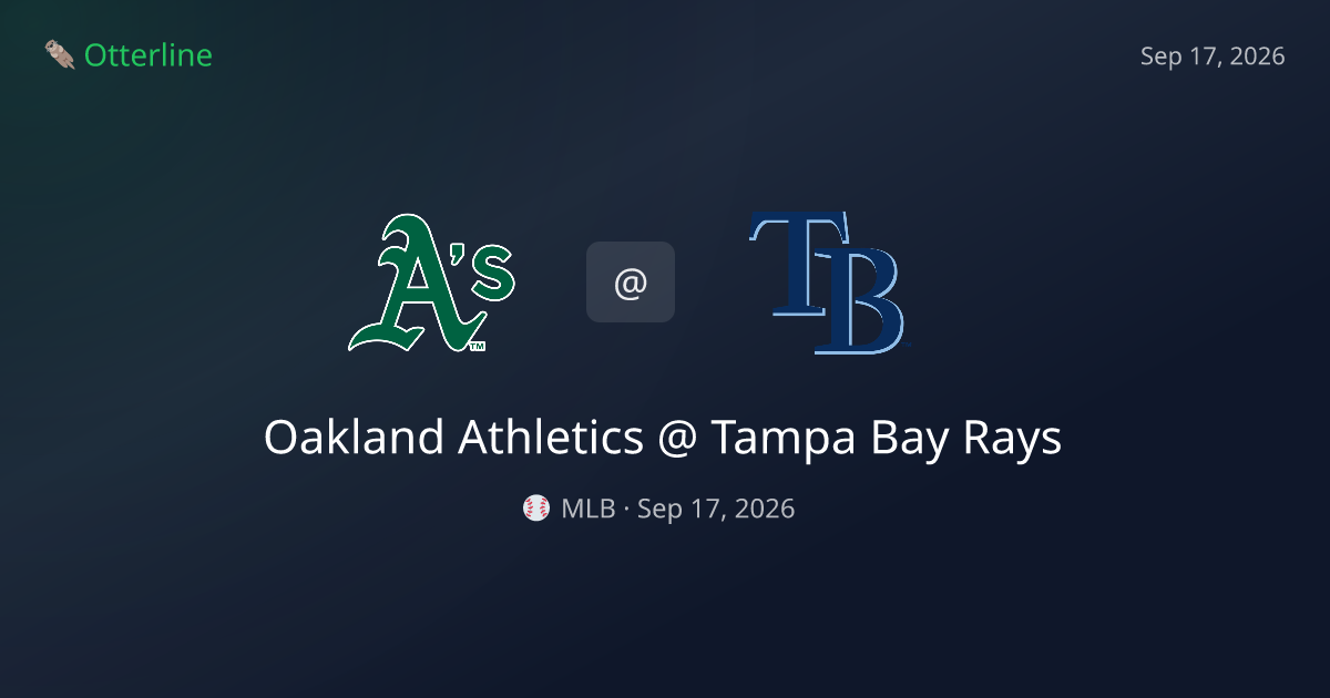 Oakland Athletics vs Tampa Bay Rays Prediction: Consensus & Market Context — September 17, 2026
