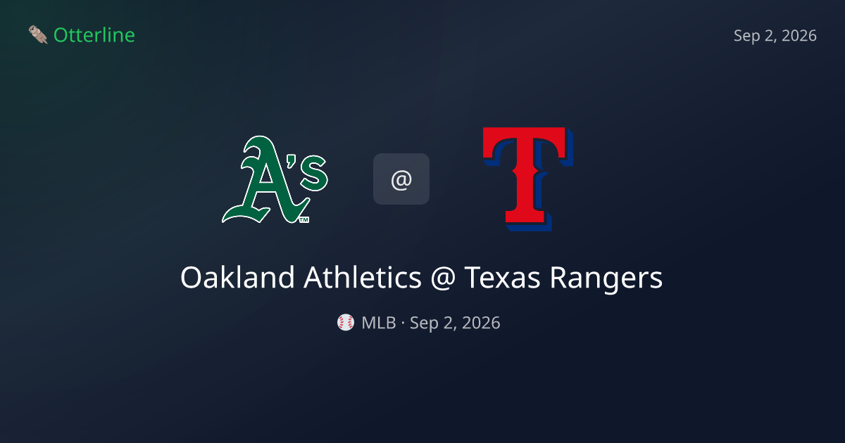 Oakland Athletics vs Texas Rangers Prediction: Consensus & Market Context — September 2, 2026