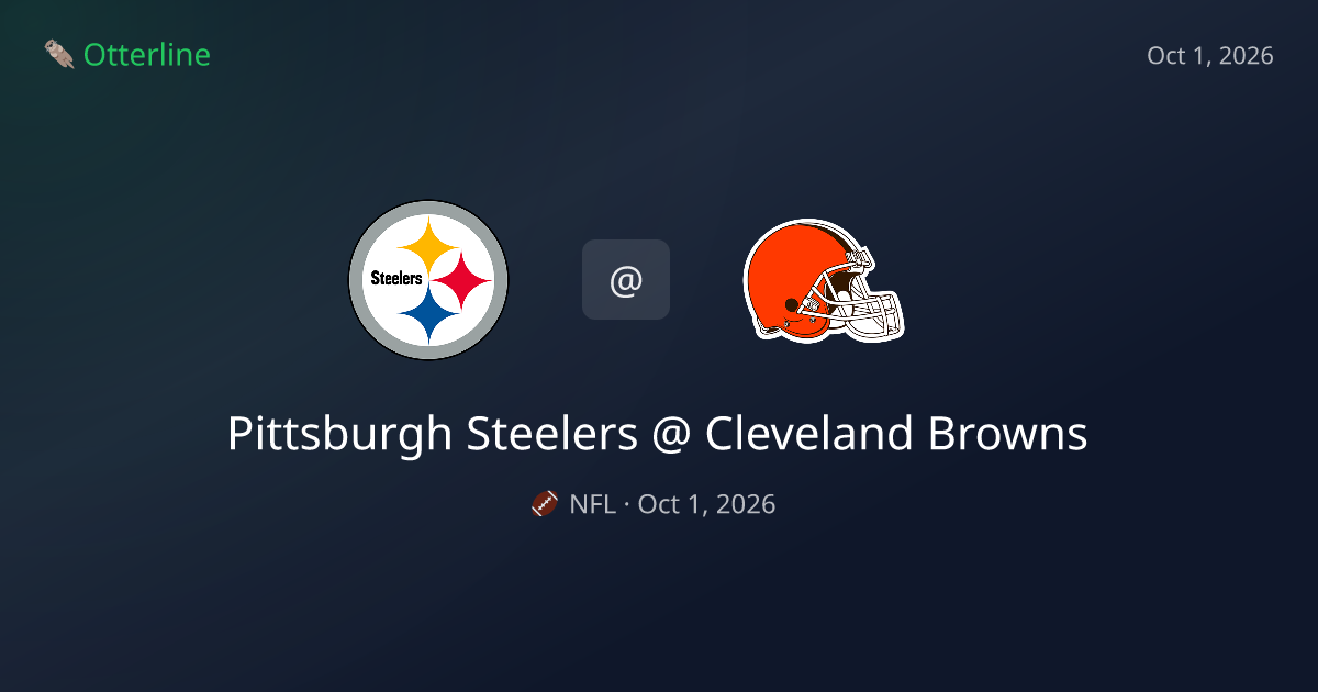 Pittsburgh Steelers vs Cleveland Browns Prediction & NFL Pick — October 1, 2026
