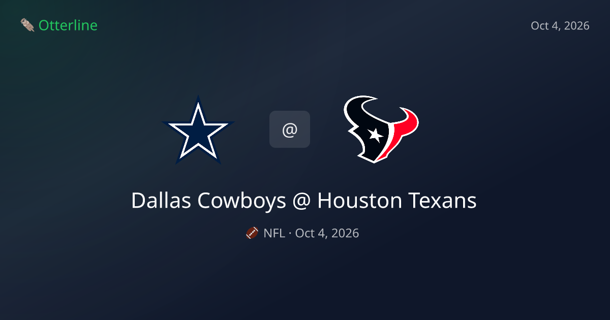Dallas Cowboys vs Houston Texans Prediction & NFL Pick — October 4, 2026