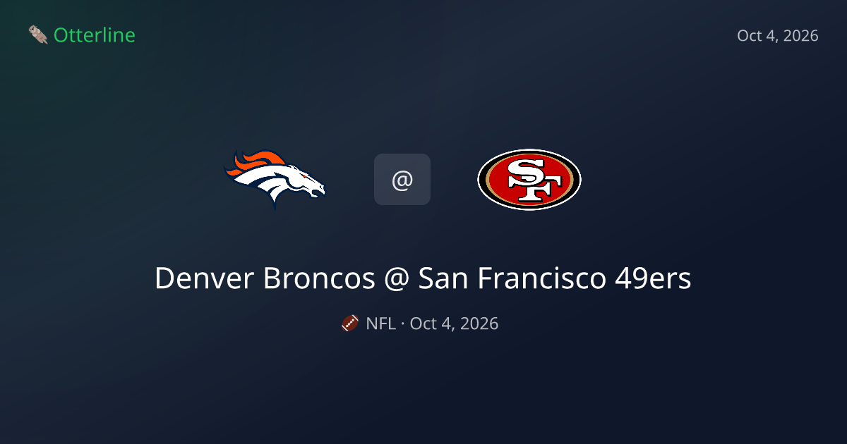 Denver Broncos vs San Francisco 49ers Prediction & NFL Pick — October 4, 2026