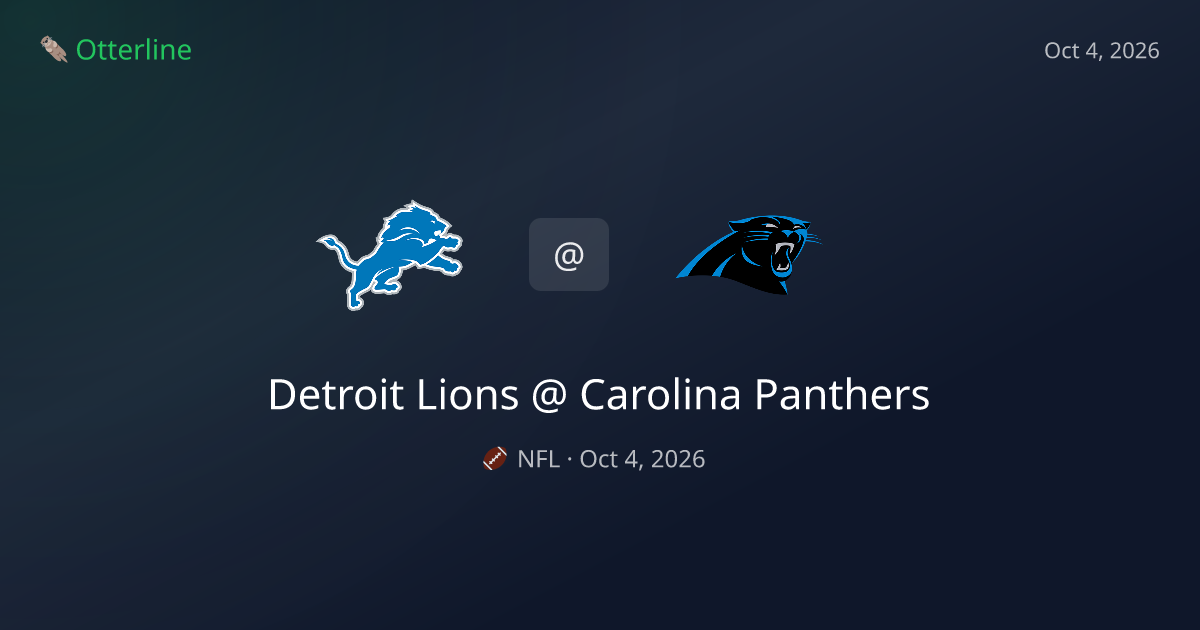Detroit Lions vs Carolina Panthers Prediction & NFL Pick — October 4, 2026