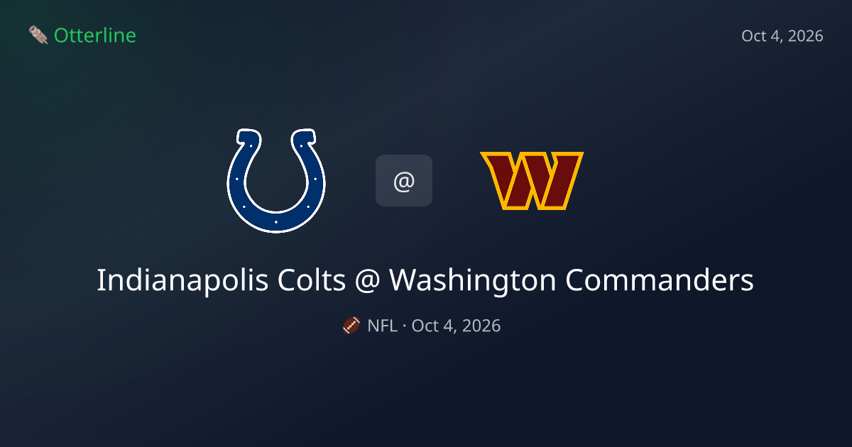 Indianapolis Colts vs Washington Commanders Prediction & NFL Pick — October 4, 2026