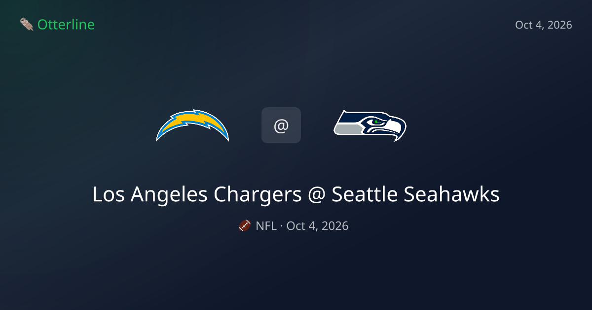 Los Angeles Chargers vs Seattle Seahawks Prediction & NFL Pick — October 4, 2026