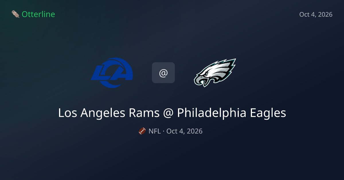 Los Angeles Rams vs Philadelphia Eagles Prediction & NFL Pick — October 4, 2026