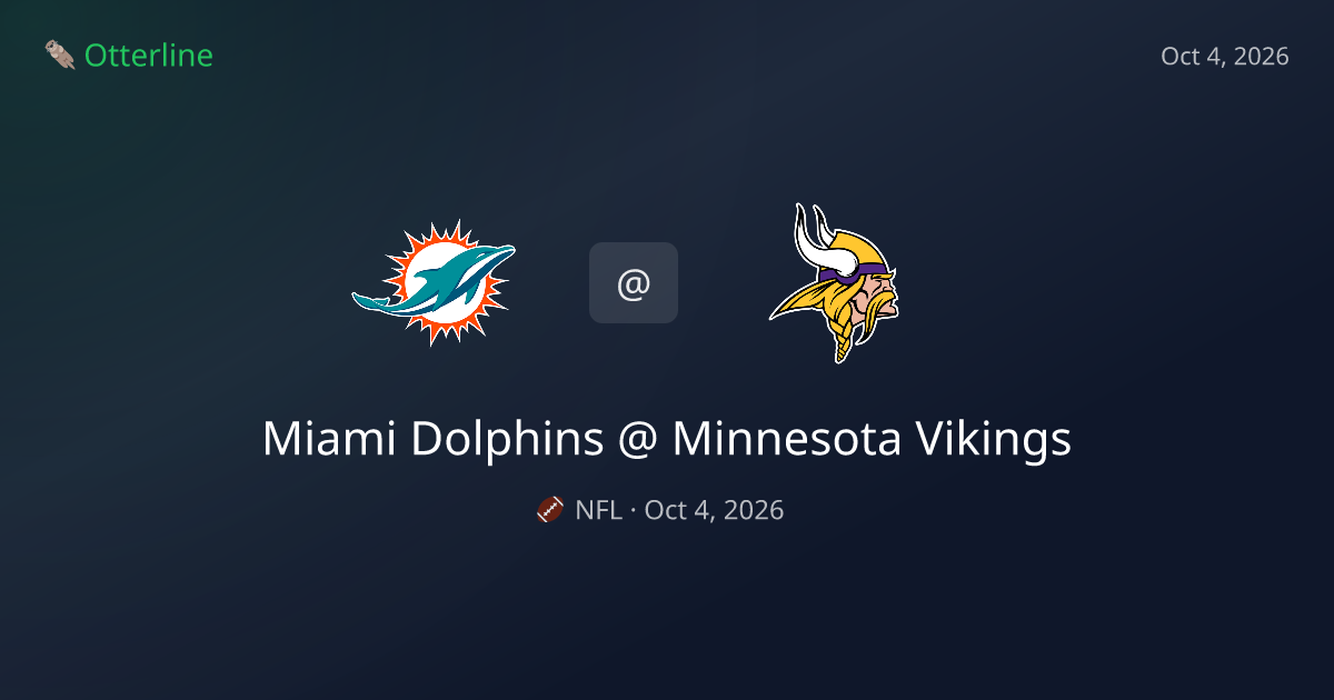 Miami Dolphins vs Minnesota Vikings Prediction & NFL Pick — October 4, 2026