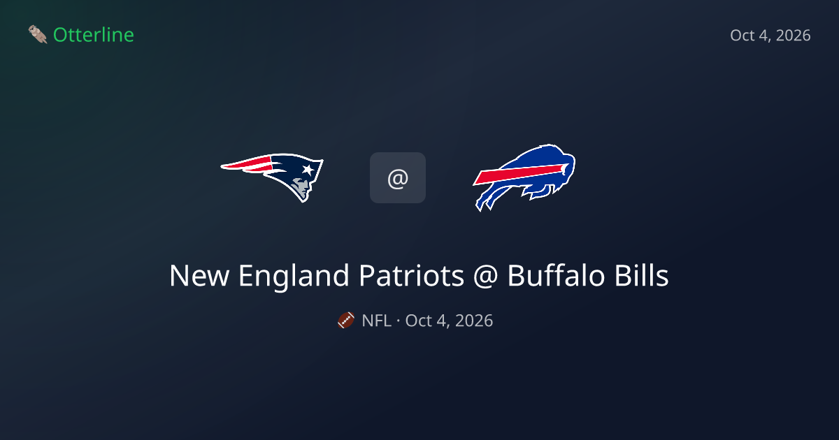New England Patriots vs Buffalo Bills Prediction & NFL Pick — October 4, 2026