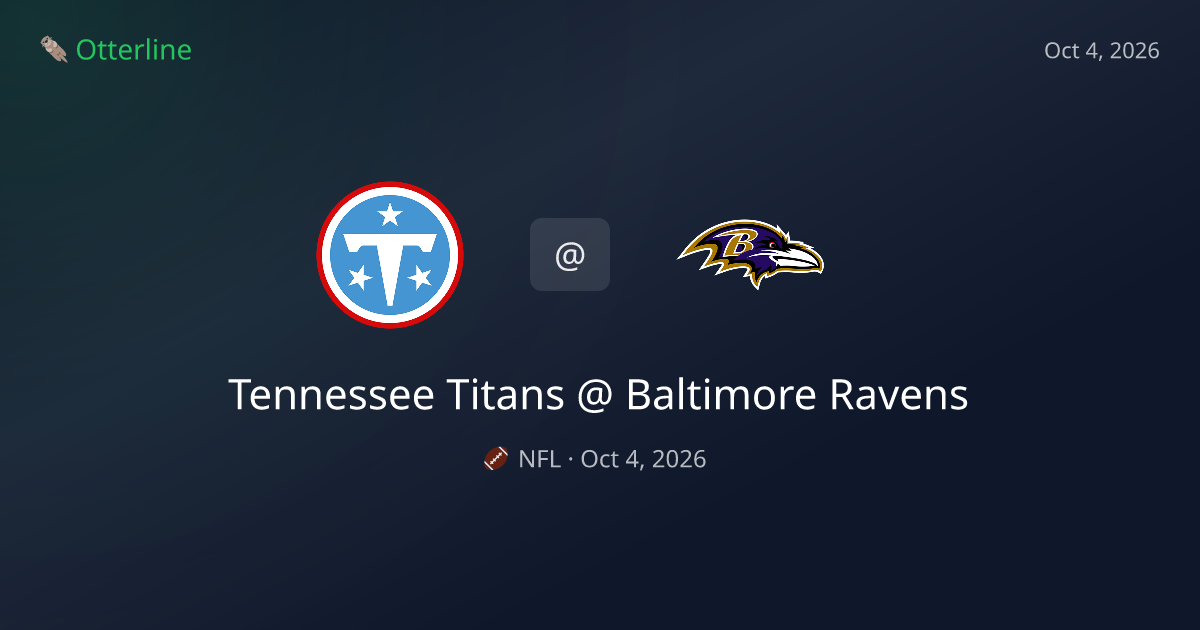 Tennessee Titans vs Baltimore Ravens Prediction & NFL Pick — October 4, 2026