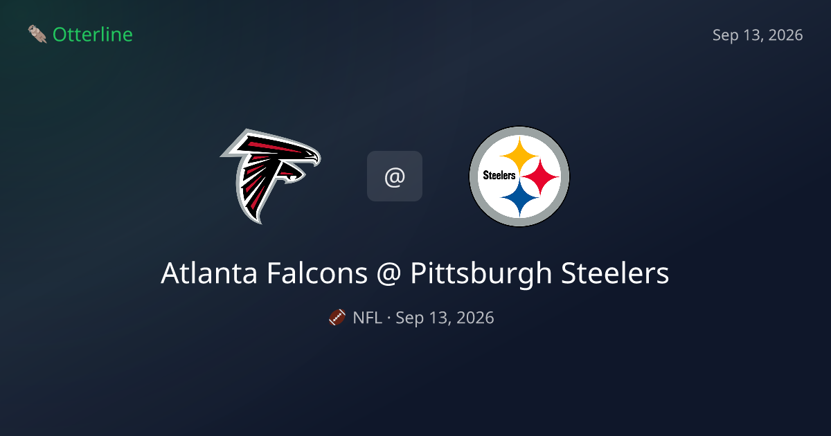 Atlanta Falcons vs Pittsburgh Steelers Prediction & NFL Pick — September 13, 2026