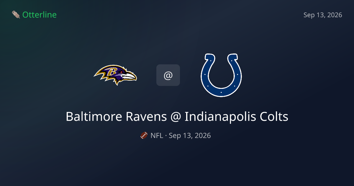 Baltimore Ravens vs Indianapolis Colts Prediction & NFL Pick — September 13, 2026