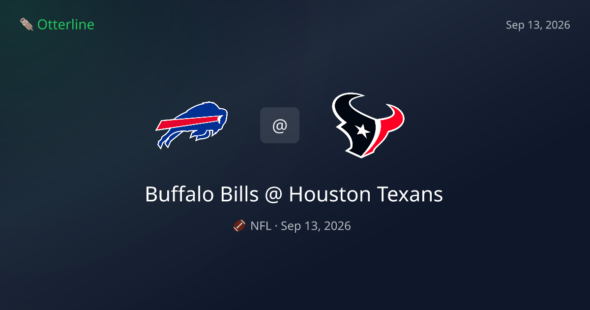 Buffalo Bills vs Houston Texans Prediction & NFL Pick — September 13, 2026