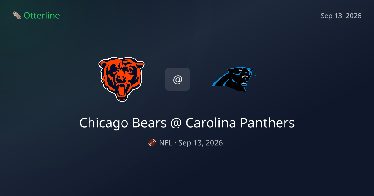Chicago Bears vs Carolina Panthers Prediction & NFL Pick — September 13, 2026