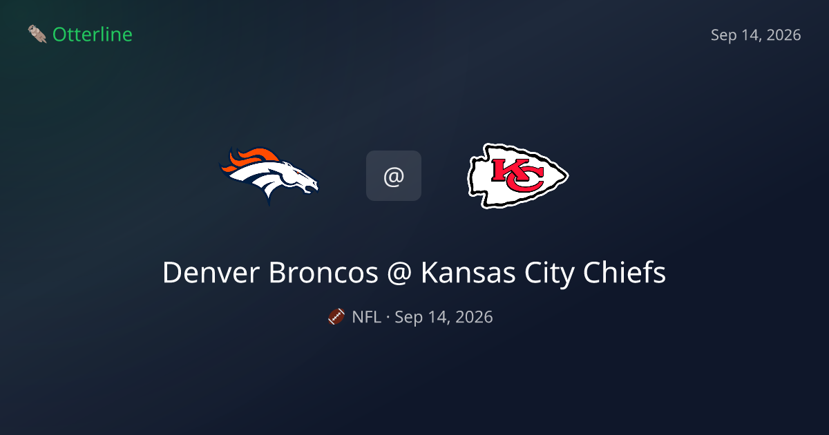 Denver Broncos vs Kansas City Chiefs Prediction & NFL Pick — September 14, 2026
