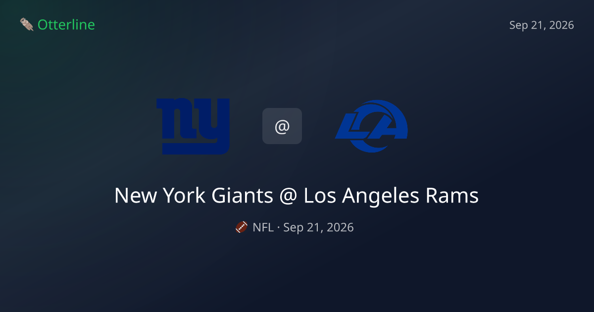 New York Giants vs Los Angeles Rams Prediction & NFL Pick — September 21, 2026