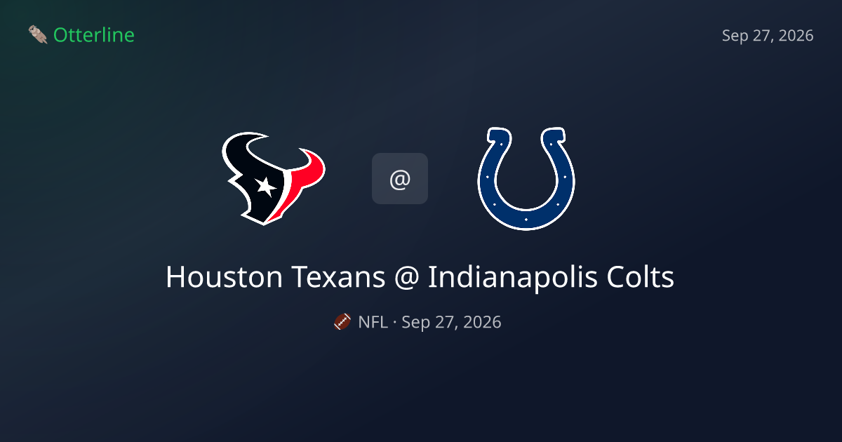 Houston Texans vs Indianapolis Colts Prediction & NFL Pick — September 27, 2026