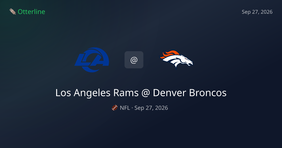Los Angeles Rams vs Denver Broncos Prediction & NFL Pick — September 27, 2026