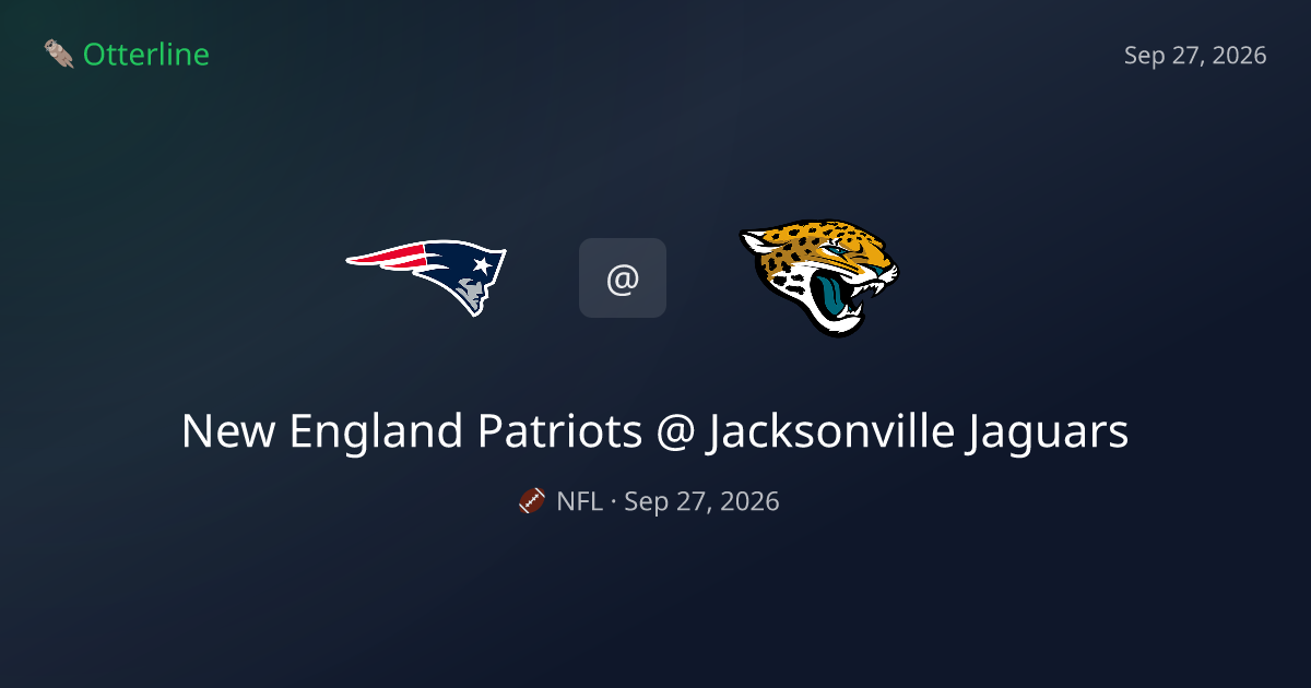 New England Patriots vs Jacksonville Jaguars Prediction & NFL Pick — September 27, 2026