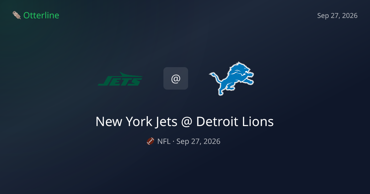New York Jets vs Detroit Lions Prediction & NFL Pick — September 27, 2026