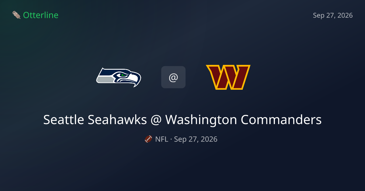 Seattle Seahawks vs Washington Commanders Prediction & NFL Pick — September 27, 2026