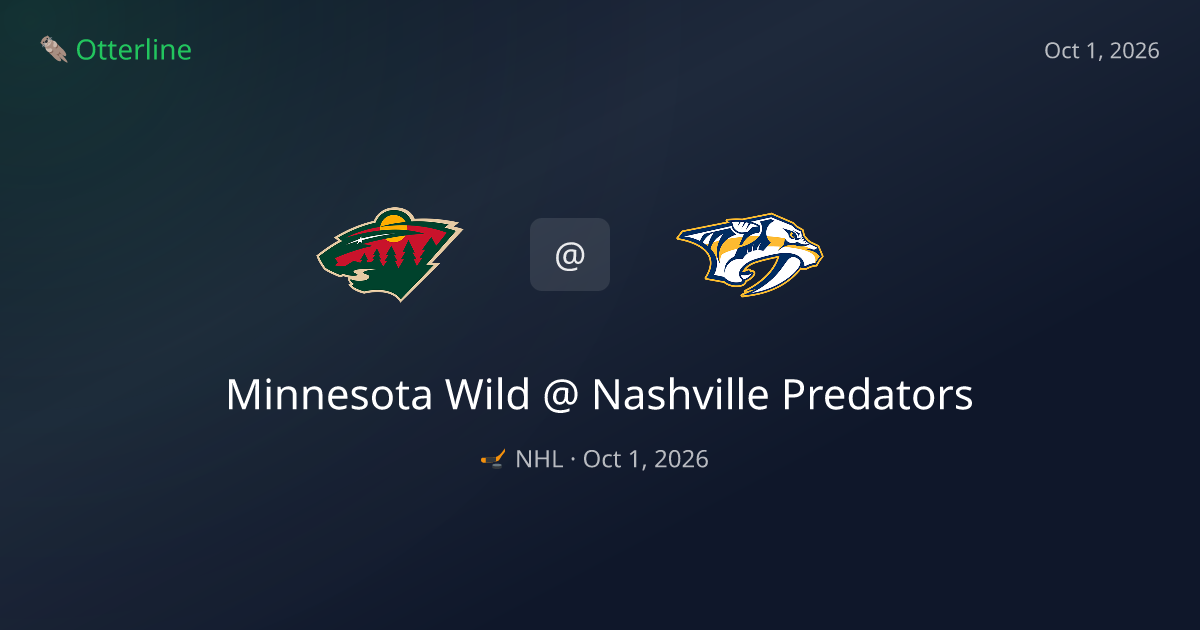 Minnesota Wild vs Nashville Predators Prediction: Consensus & Market Context — October 1, 2026