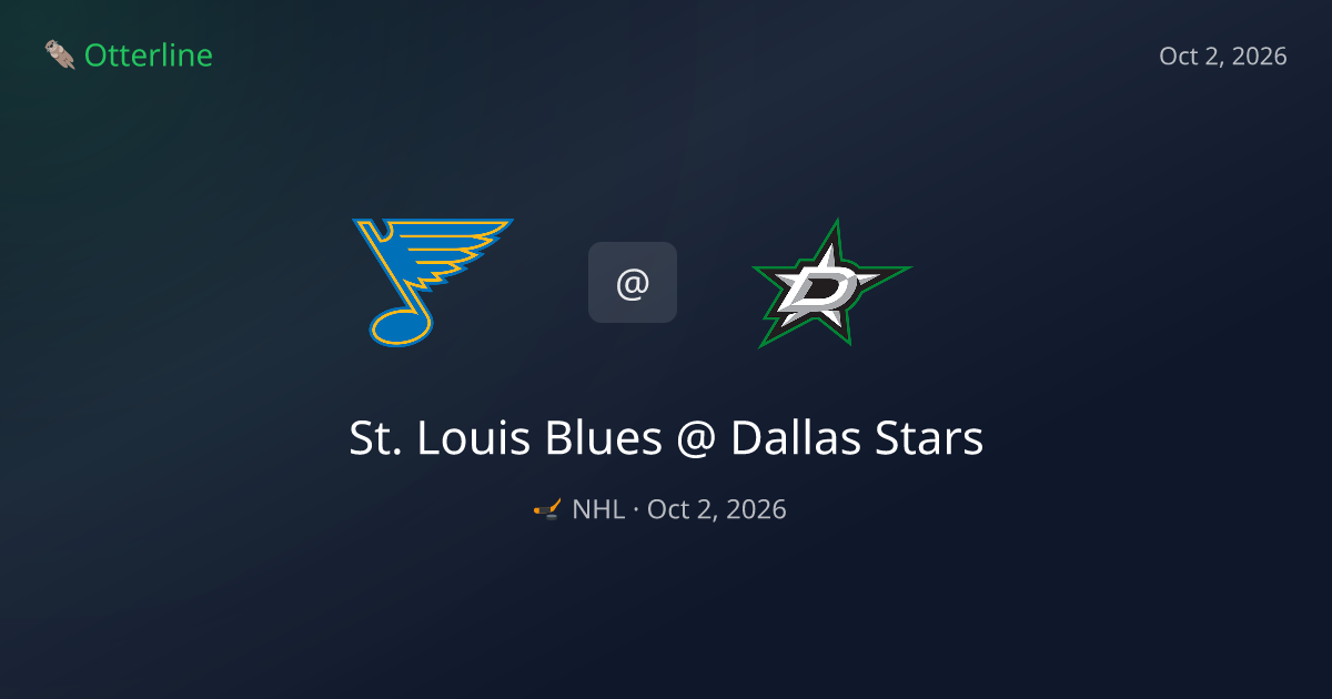 St. Louis Blues vs Dallas Stars Prediction: Consensus & Market Context — October 2, 2026