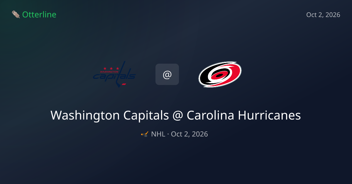 Washington Capitals vs Carolina Hurricanes Prediction: Consensus & Market Context — October 2, 2026