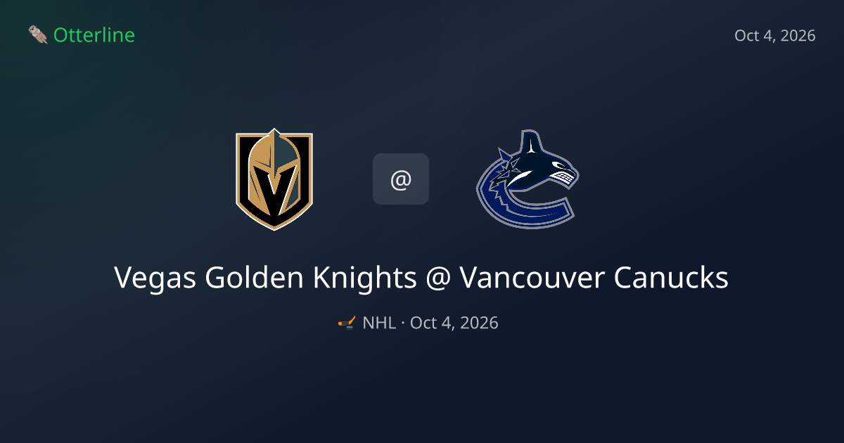 Vegas Golden Knights vs Vancouver Canucks Prediction: Consensus & Market Context — October 4, 2026