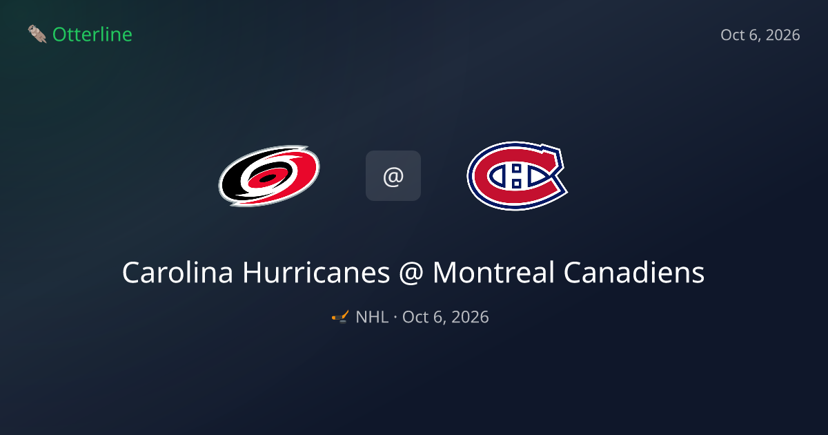 Carolina Hurricanes vs Montreal Canadiens Prediction: Consensus & Market Context — October 6, 2026