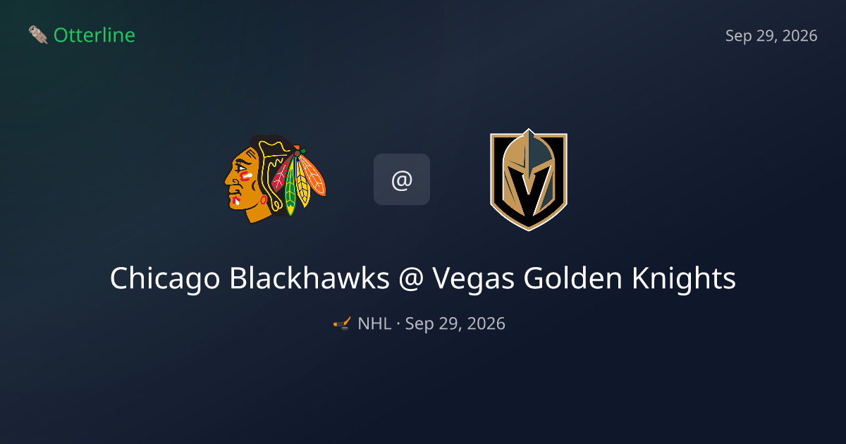 Chicago Blackhawks vs Vegas Golden Knights Prediction: Consensus & Market Context — September 29, 2026