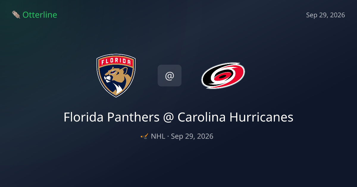 Florida Panthers vs Carolina Hurricanes Prediction: Consensus & Market Context — September 29, 2026