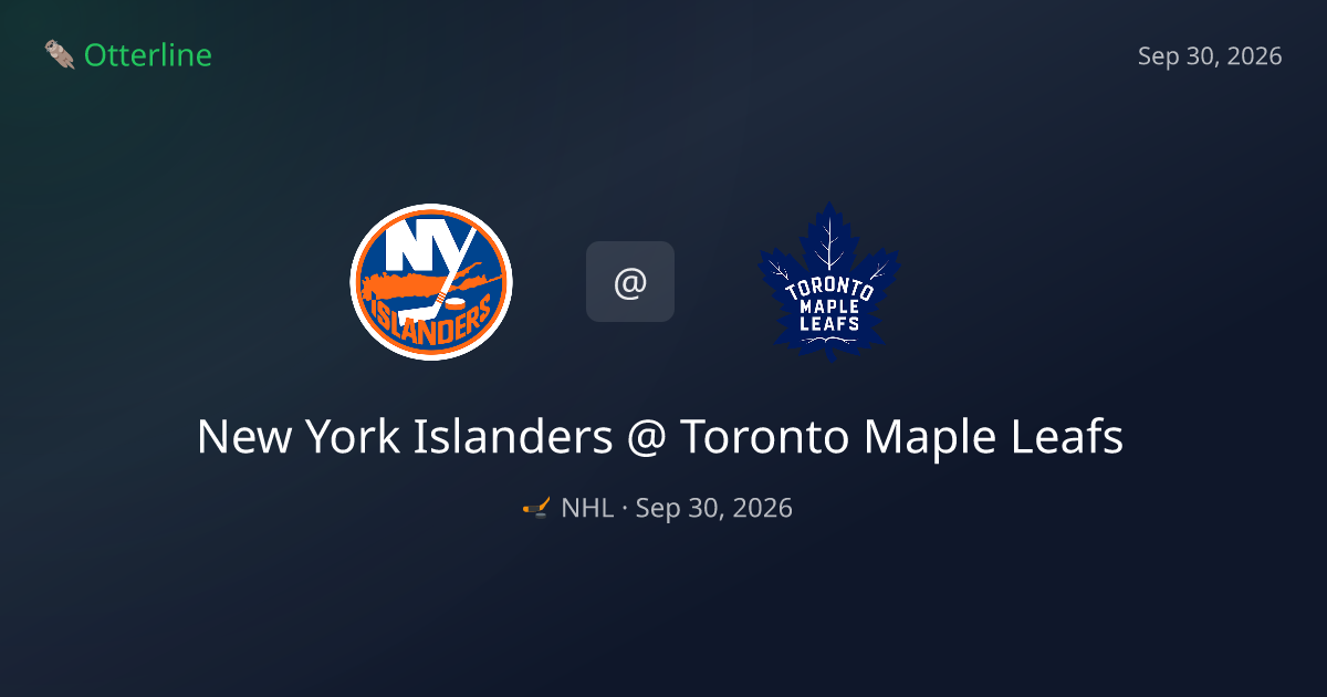 New York Islanders vs Toronto Maple Leafs Prediction: Consensus & Market Context — September 30, 2026