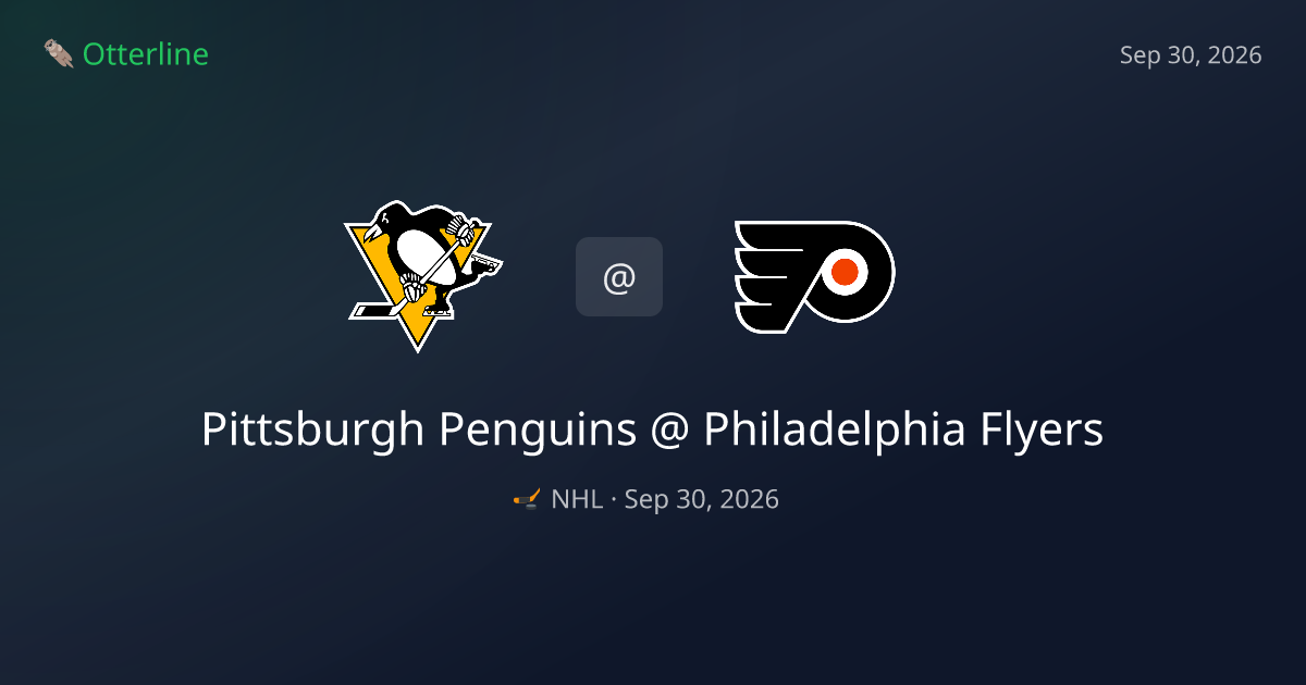 Pittsburgh Penguins vs Philadelphia Flyers Prediction: Consensus & Market Context — September 30, 2026