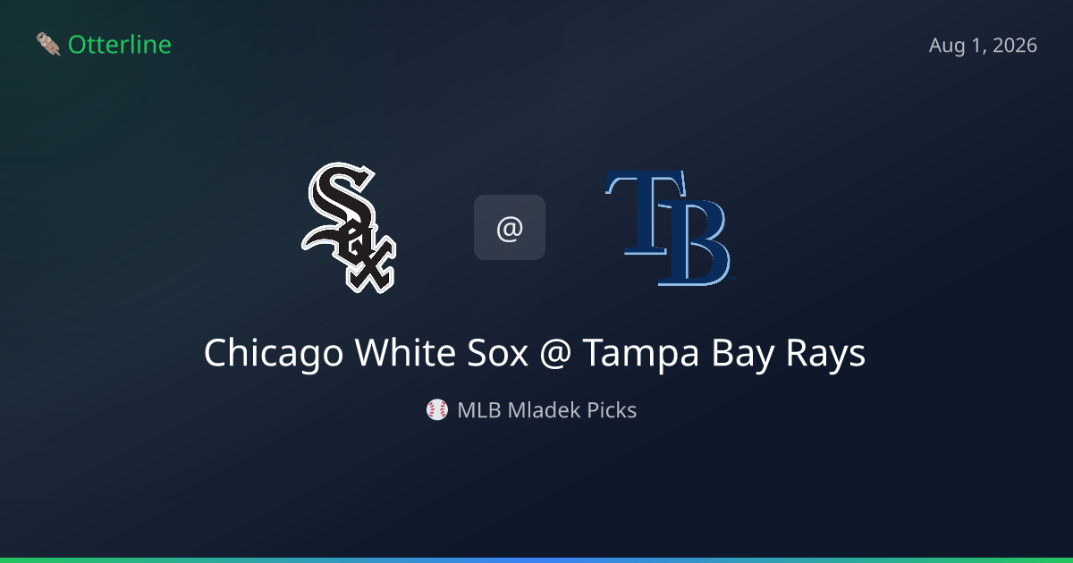 MLB Picks Today (August 1, 2026): Chicago White Sox at Tampa Bay Rays | AI Model Consensus