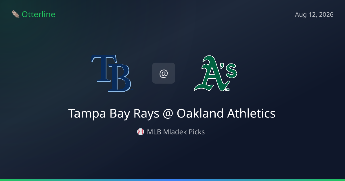 MLB Picks Today (August 12, 2026): Tampa Bay Rays at Oakland Athletics | AI Model Consensus