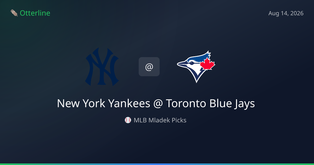 MLB Picks Today (August 14, 2026): New York Yankees at Toronto Blue Jays | AI Model Consensus