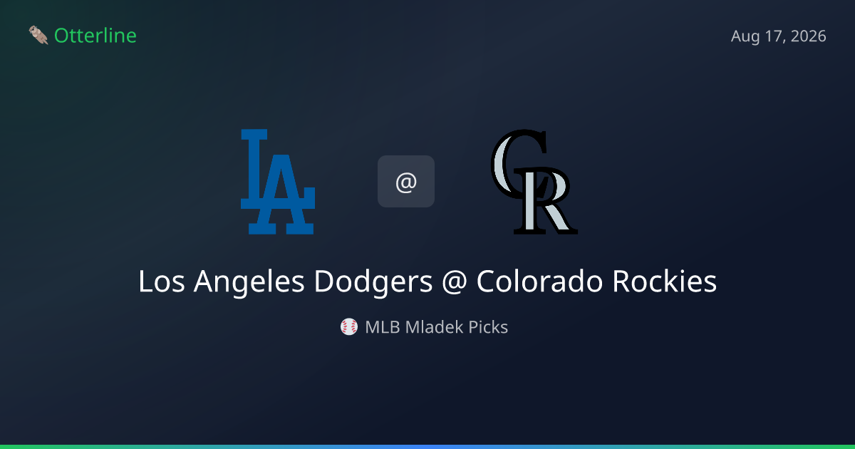 MLB Picks Today (August 17, 2026): Los Angeles Dodgers at Colorado Rockies | AI Model Consensus