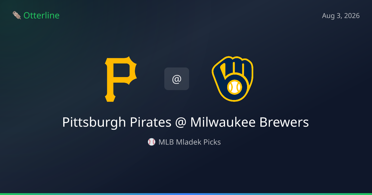 MLB Picks Today (August 3, 2026): Pittsburgh Pirates at Milwaukee Brewers | AI Model Consensus