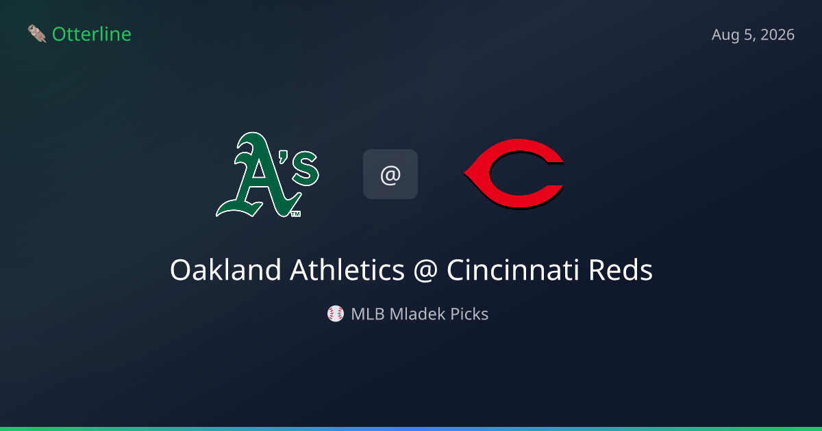 MLB Picks Today (August 5, 2026): Oakland Athletics at Cincinnati Reds | AI Model Consensus