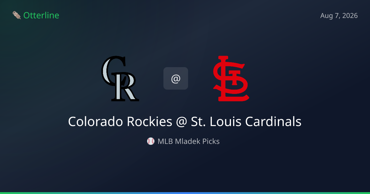 MLB Picks Today (August 7, 2026): Colorado Rockies at St. Louis Cardinals | AI Model Consensus