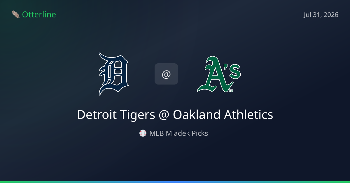 MLB Picks Today (July 31, 2026): Detroit Tigers at Oakland Athletics | AI Model Consensus